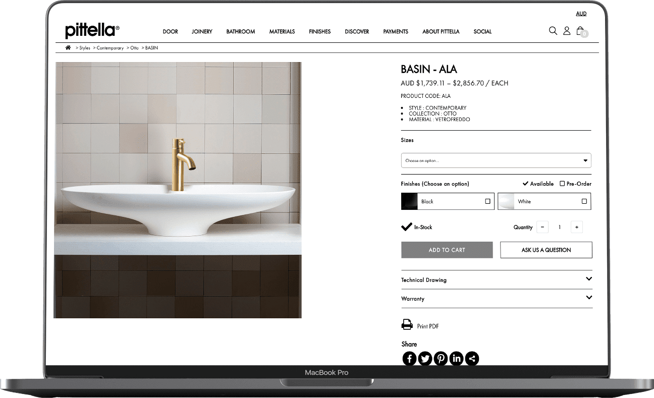 pittella website preview
